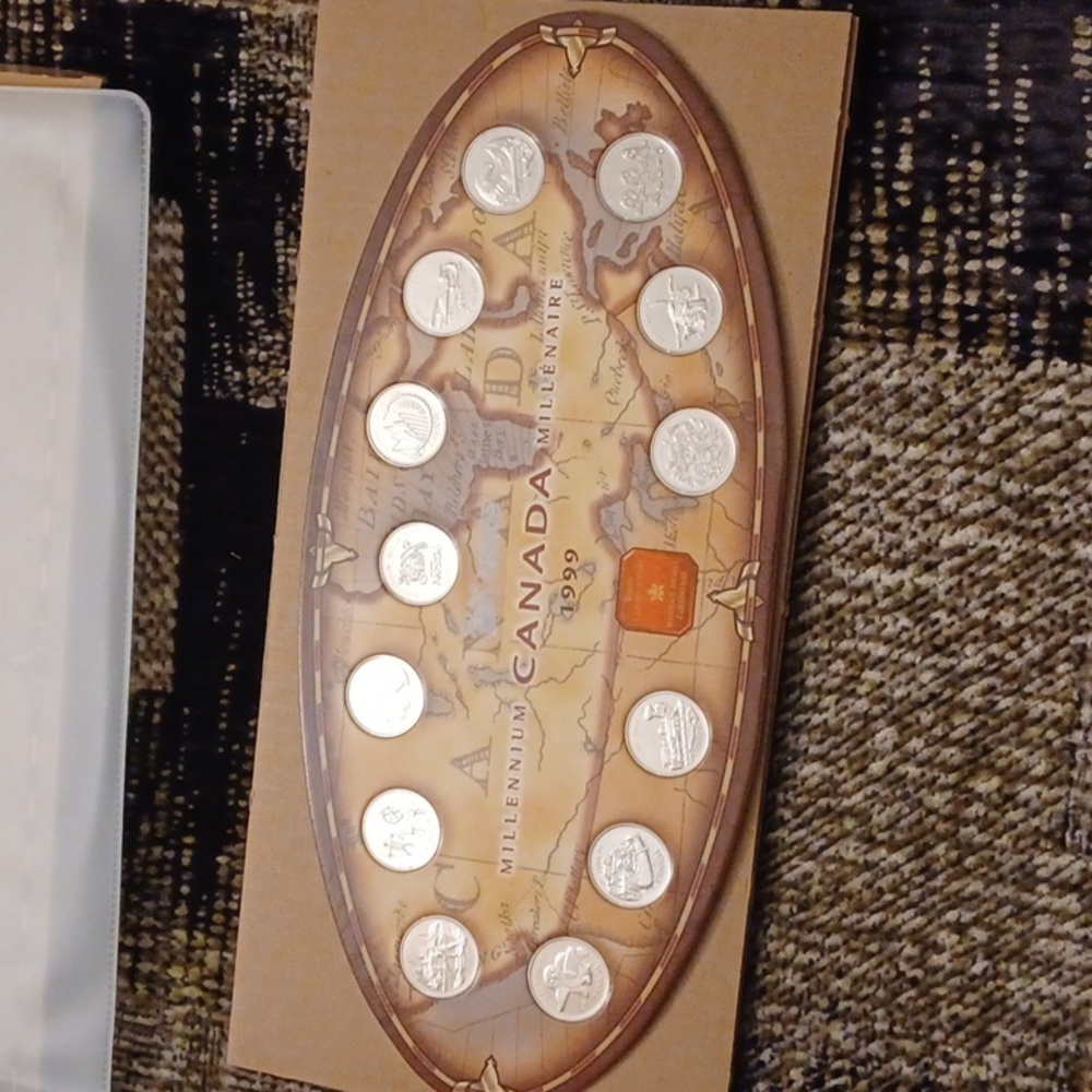 Royal Canadian Mint Millenium Set Of 13 "25 Cent" Coins - 1999 (Nestle)
